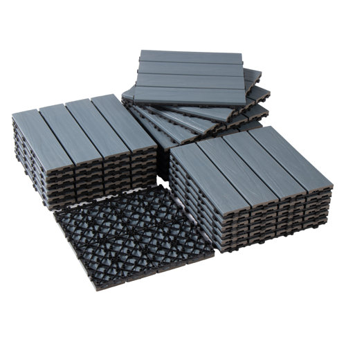 Famobay 12" X 12" Composite Interlocking Deck Tiles & Reviews Wayfair